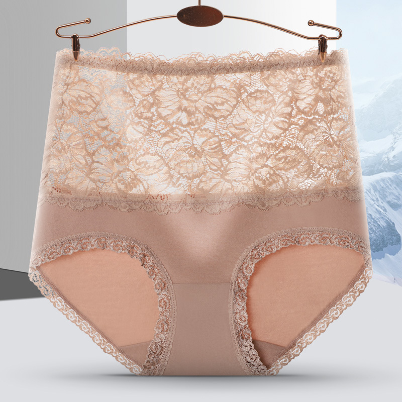 Picture of High-Waisted Lace Underwear for Women, Butt Lifting Pants for Women, Pure Cotton Crotch Fat Mm, Large Size Briefs for Women