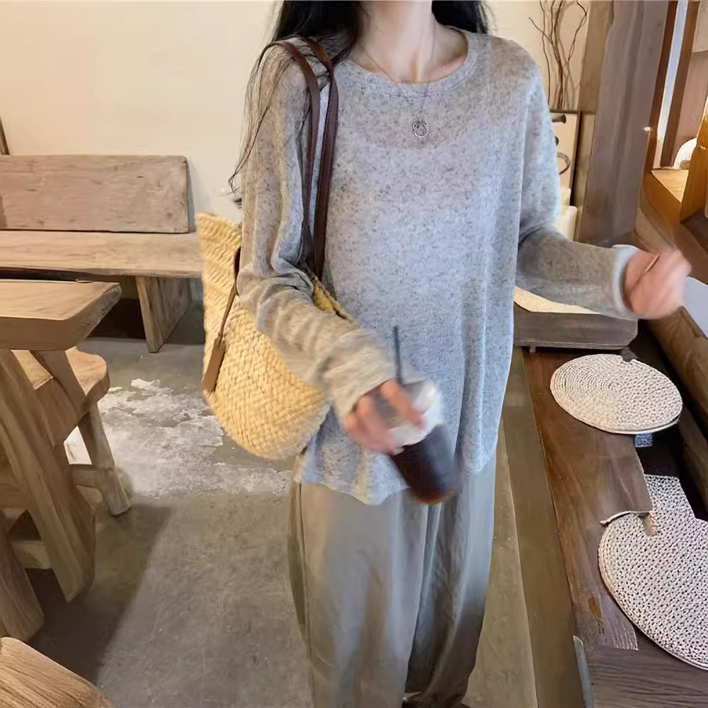 Picture of Jianmanni lazy sun protection blouse chic summer thin sun protection long sleeve T-shirt women's loose casual slimming