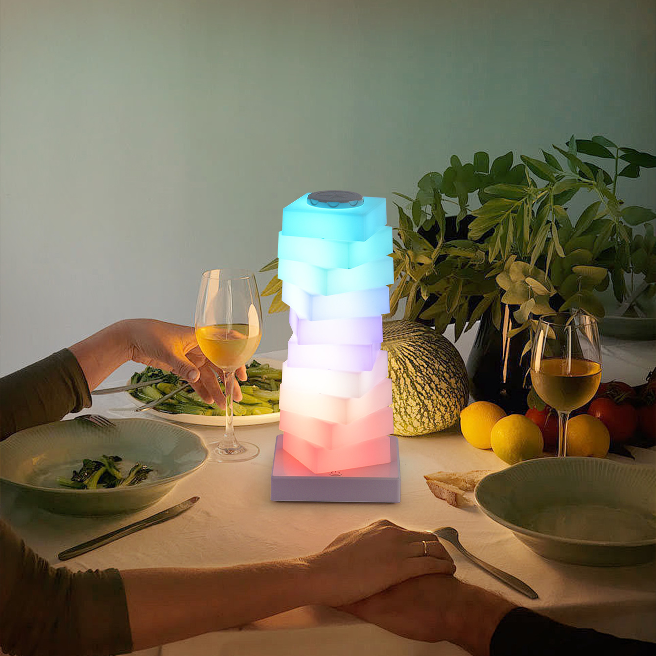 Creative DIY dazzling romantic mood desktop ambient lights bedroom ornaments mobile phone wireless charging bedside night light