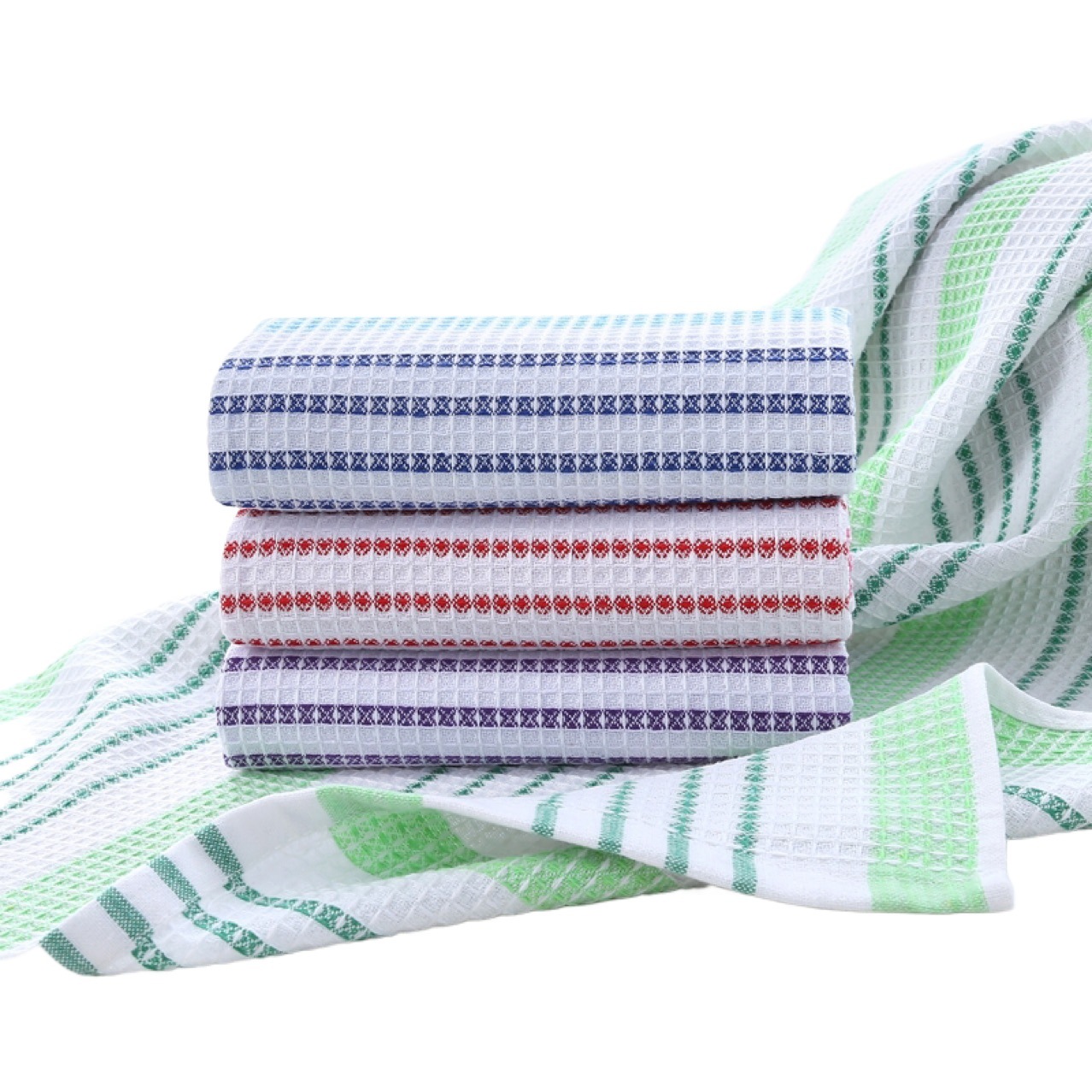 Picture of Cross-border supply waffle embroidered household kitchen cleaning cloth absorbent not easy to shed hair scouring cloth manufacturers wholesale