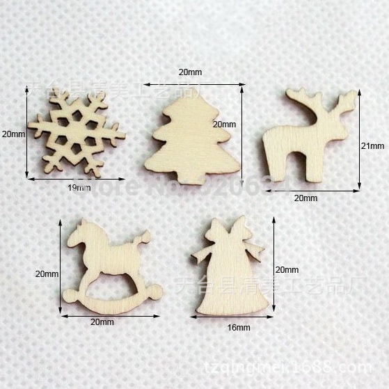 20mm in stock small batch of logs Christmas decorative wood chips 6 decorative wooden pendants