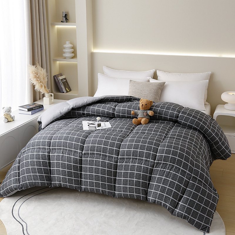 Picture of Factory wholesale thick warm winter quilt single student dormitory quilt double core bedding four seasons feather silk quilt