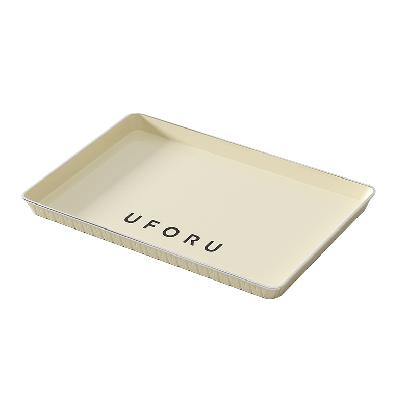Picture of Light Luxury Tea Tray Household Living Room Water Cup Dessert Dessert Fruit Storage Tray Nordic Style Rectangular Plastic Tray